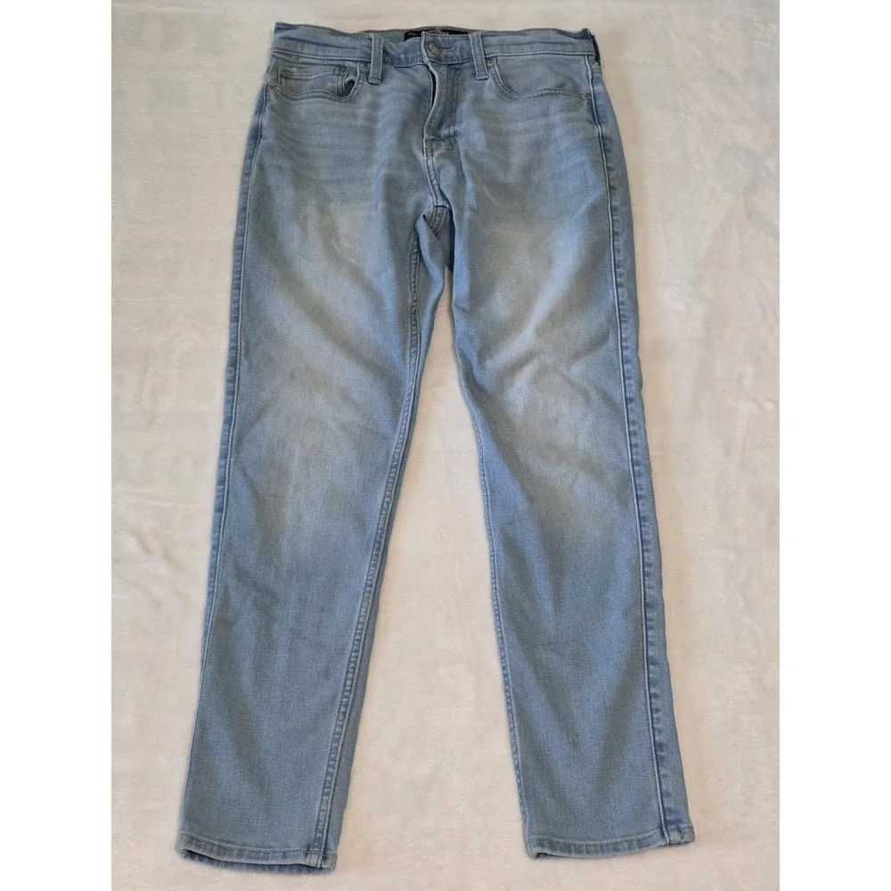 hollister mens size 30x30 light wash athletic skinny advanced stretch denim jean